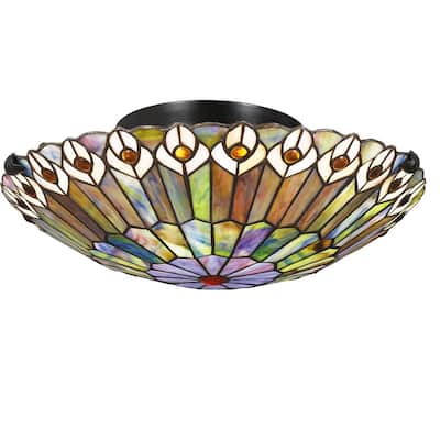 Stained Glass Flush Mount Lights, Stained Glass Ceiling Light Fixtures