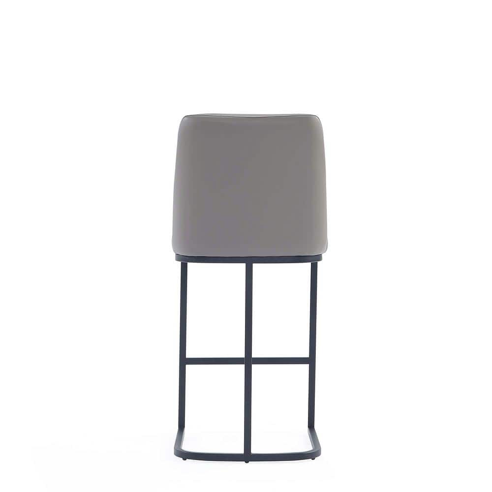 Serena Gray Leatherette Upholstered Metal Counter Stools, Set of 2