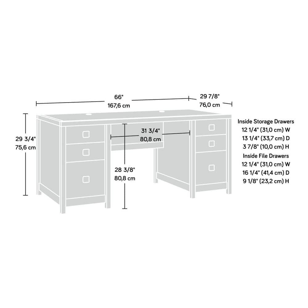 Sindoori Mango Executive Desk with Herringbone Pattern and Cord Management