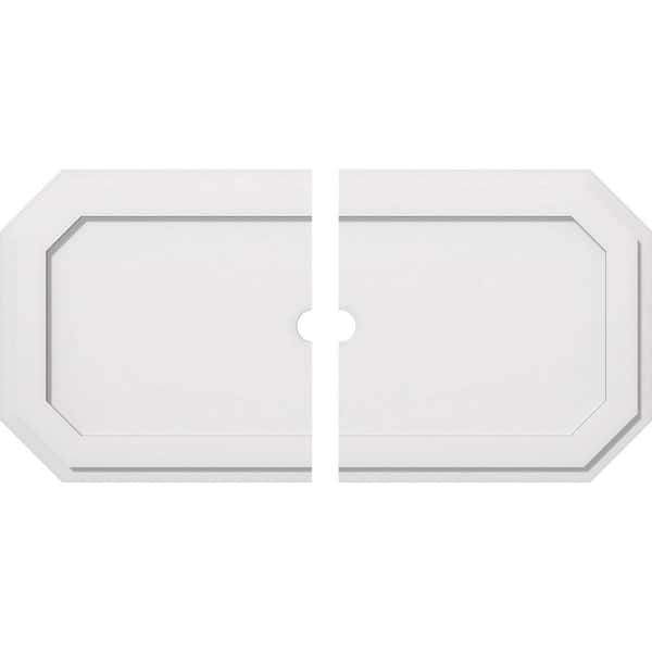 Ekena Millwork 38 in. W x 19 in. H x 2 in. ID x 1 in. P Emerald Architectural Grade PVC Contemporary Ceiling Medallion (2-Piece)