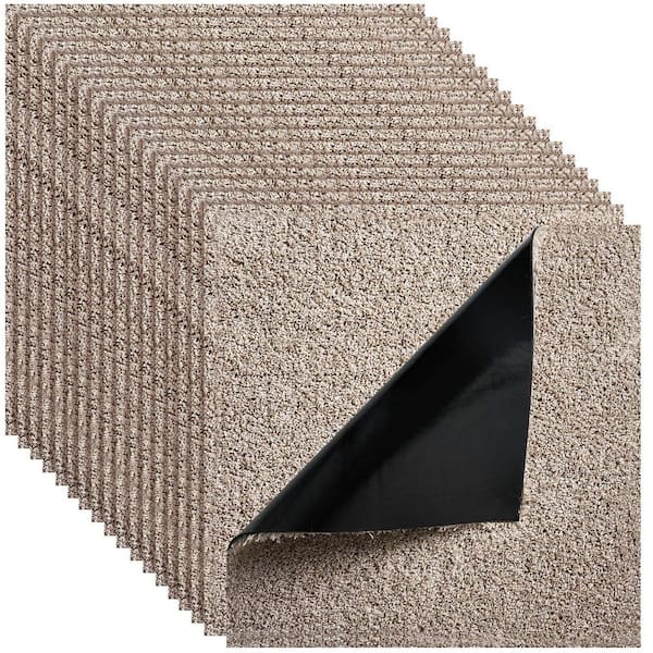 Carpet Tiles, Light Brown Residential 18 in. x 18 in., Peel and Stick Carpet Tile Square, Cover 22.5 sq. ft. 2025 update