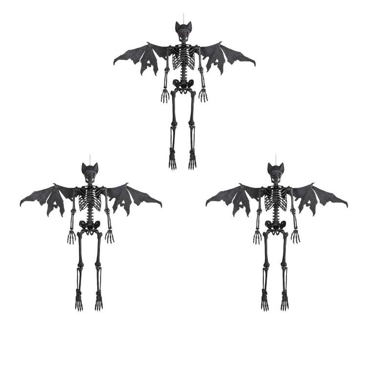 Home Accents Holiday 5 ft. Battery Operated LED Poseable Bat Skeleton