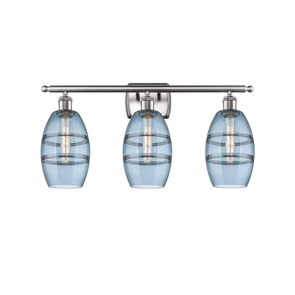 Vaz 25.88 in. 3-Light Brushed Satin Nickel Vanity Light with Glass Shade price history on PriceWatchPro
