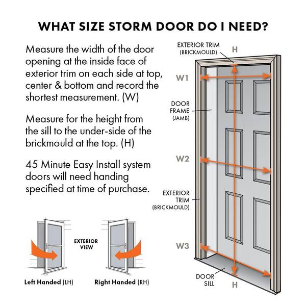 Andersen - 3000-Series 36 in. x 80 in. Black Left-Hand Full View Interchangeable Aluminum Storm Door with ORB Hardware