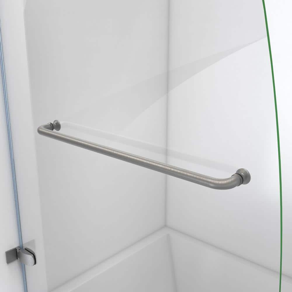 Aqua Uno 60" Clear Tempered Glass Frameless Hinged Tub Door
