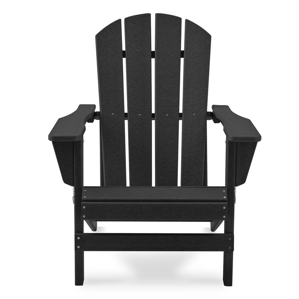 JEAREY Classic Black Folding Plastic Adirondack Chair Set Of 2 2PEQWY   Plastic Adirondack Chairs 2peqwy Black 64 1000 