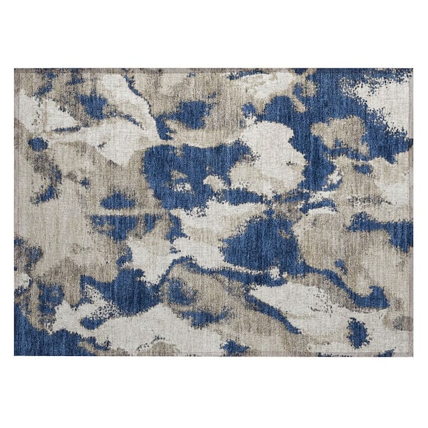 Chantille Machine Washable Indoor/Outdoor Abstract ACN3017 Navy 3 ft. x 4 ft. Area Rug