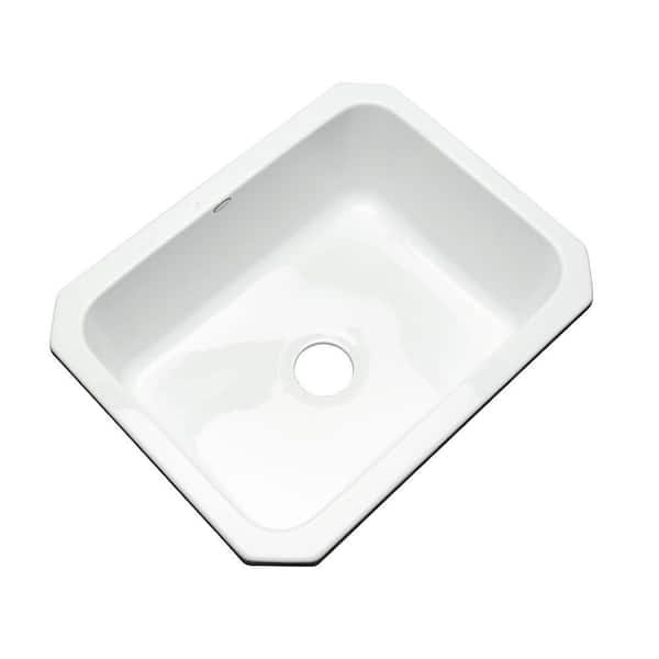 Thermocast Inverness Undermount Acrylic 25 in. Single Bowl Kitchen Sink in White