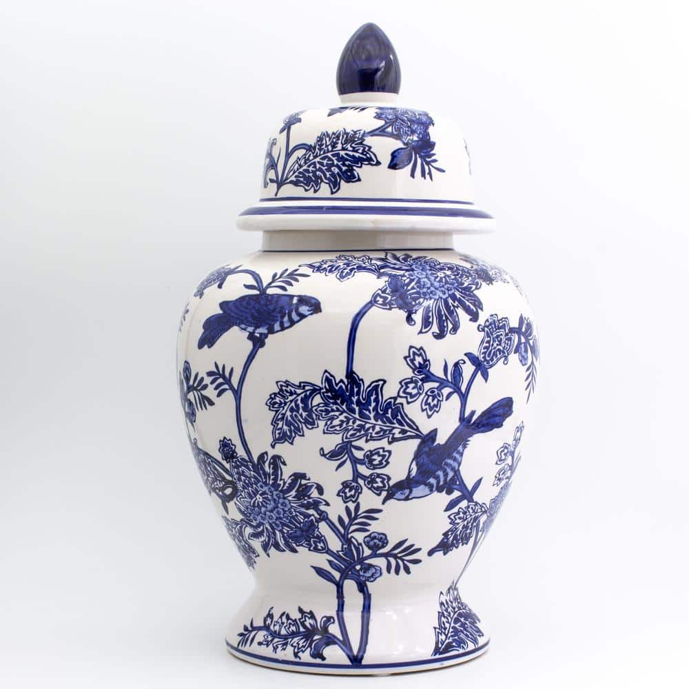 Blue Garden Bird and Blossom Ginger Jar product image for price tracking