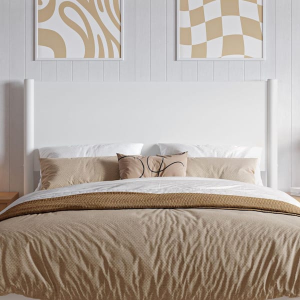 Pasadena White Full Modern Wood Panel Headboard