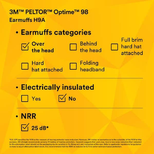 3M™ PELTOR™ Optime™ 98 Ear Muffs