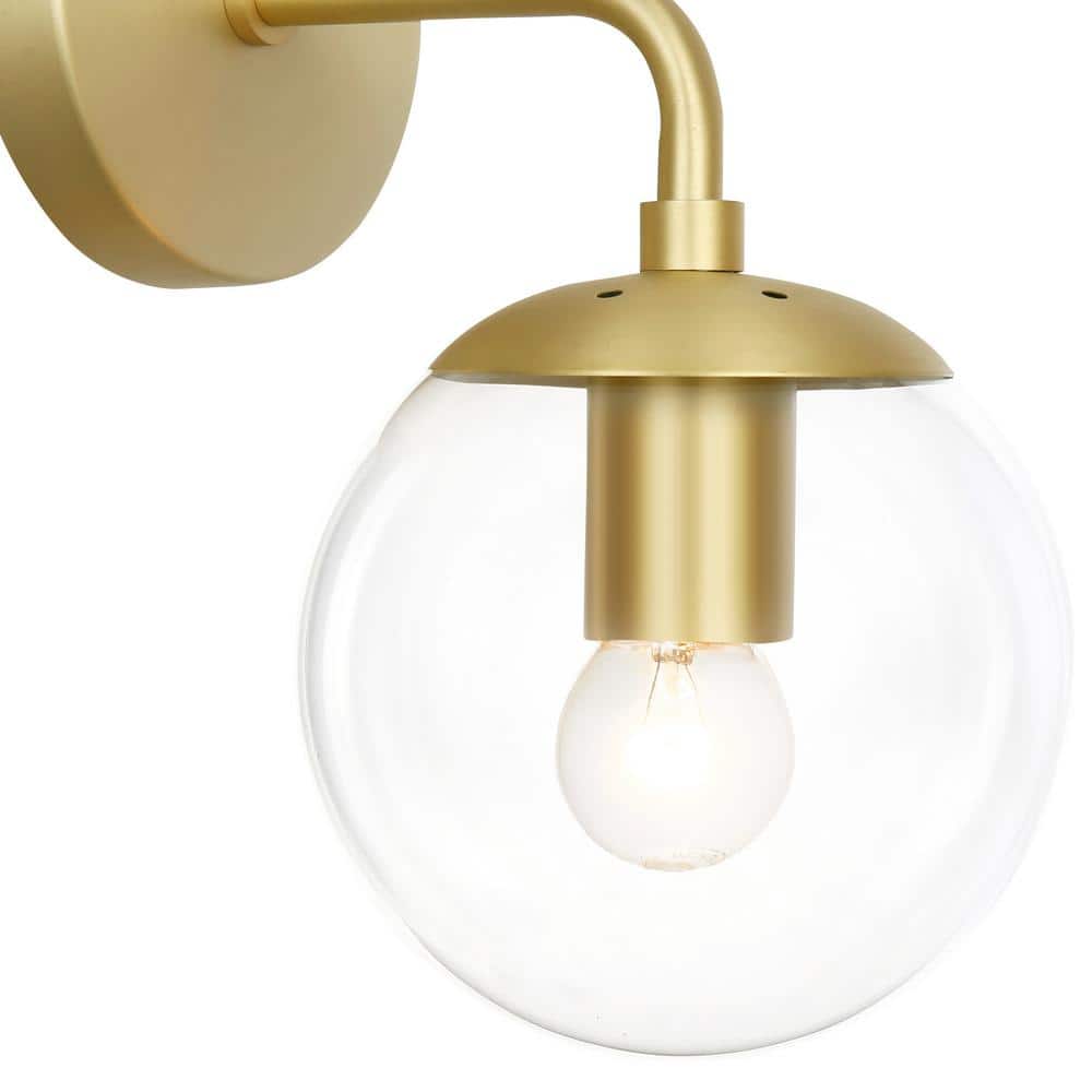 Zeno Vintage Globe Brass Wall Sconce with Dimmable Light