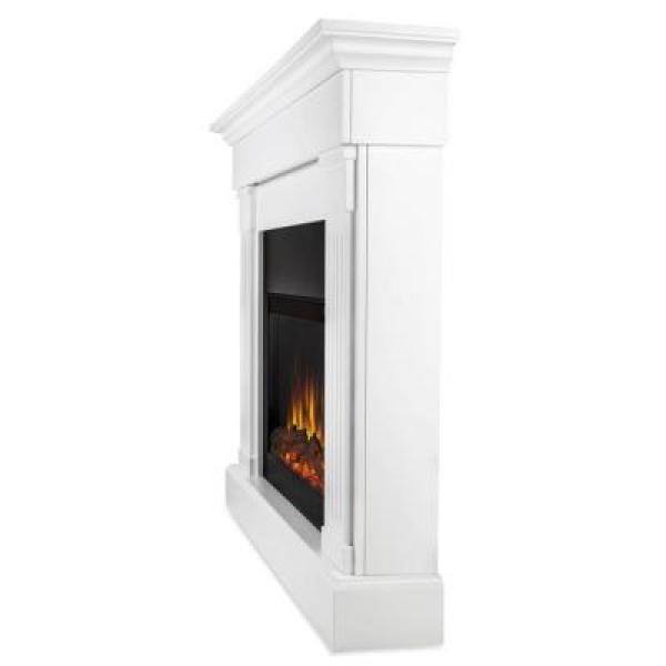 Slim Line Electric Fireplace In White, Hamilton Beach Electric Fireplace