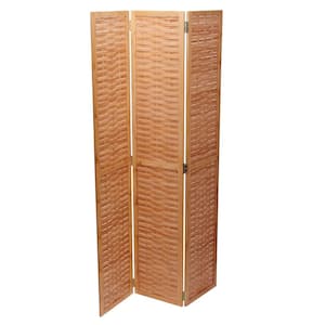 Bamboo 3 Panel Screen with Basket weave