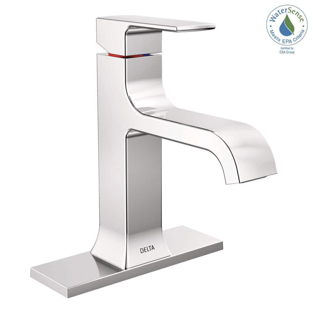 Velum Chrome Single Handle Curved Bathroom Faucet