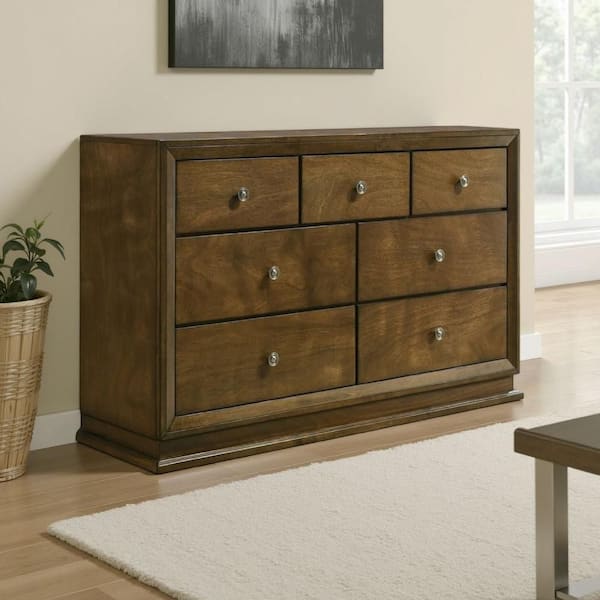 princess polly baby blue dress Robyn 6-drawer Dresser with Mirror Dark Walnut – Furniture Avenue main image 0