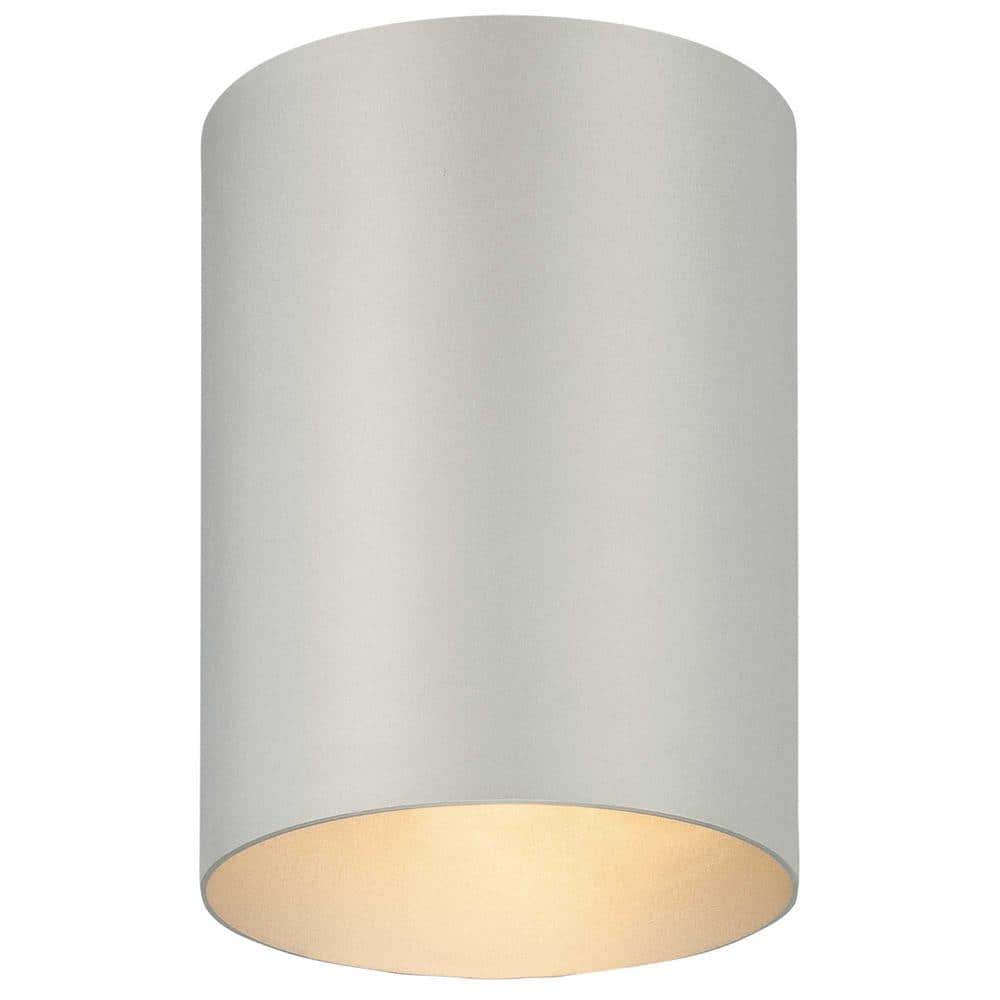 6 in. 1-Light Silver Gray Outdoor Aluminum Flush Mount Light Cylinder Ceiling Fixture price history on PriceWatchPro