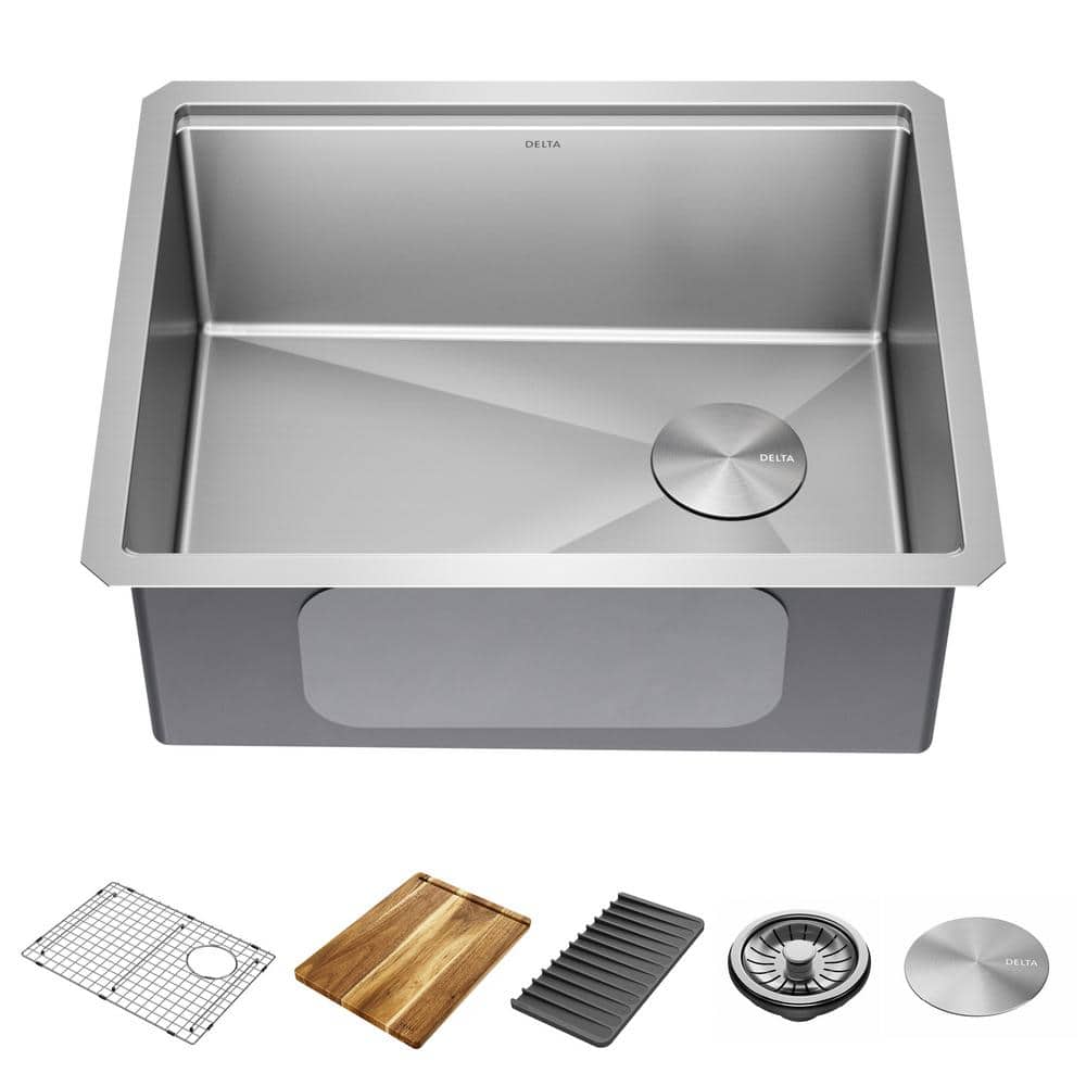 Delta Lorelai 16-Gauge Stainless Steel 23 in. Single Bowl Workstation Kitchen Sink with Accessories, Silver -  95B9132-23S-SS