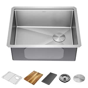 Lorelai 16-Gauge Stainless Steel 23 in. Single Bowl Workstation Kitchen Sink with Accessories