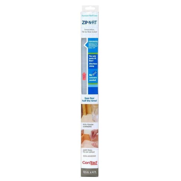 Con-Tact Zip-N-Fit 18 In. x 4 Ft. Clear Non-Adhesive Shelf Liner
