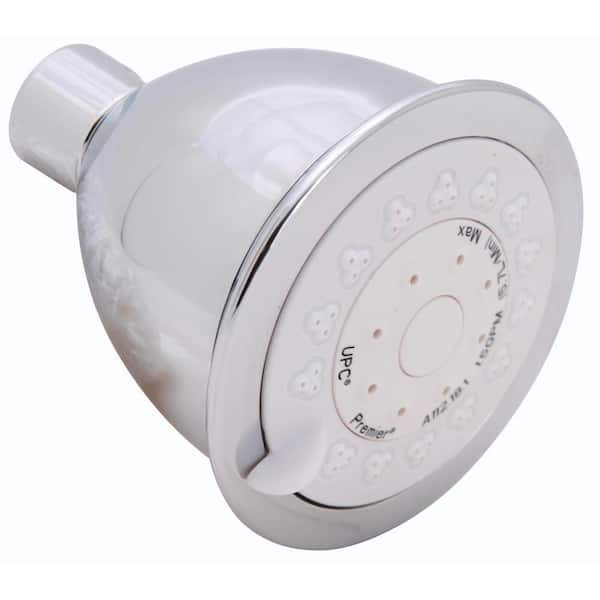 Premier 3-Spray 3.2 in. Triple Wall Mount Fixed Rain Shower Head in Chrome