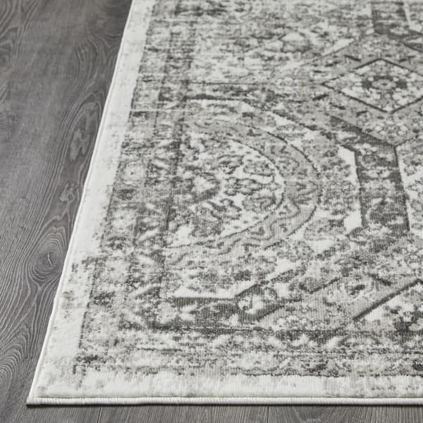 Rhane Alvezi Gray 4 ft. x 6 ft. Oriental Polypropylene Area Rug