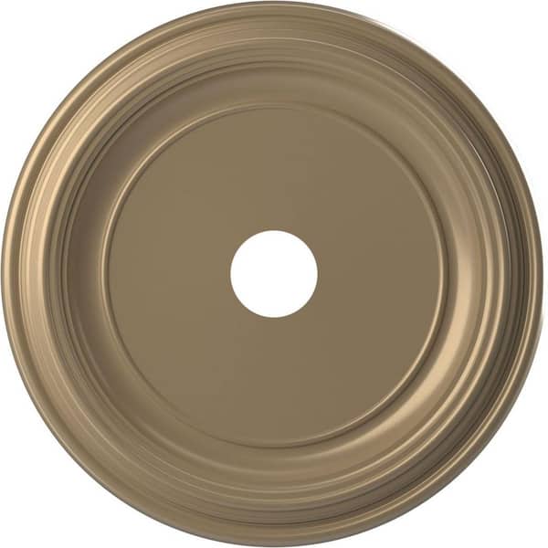 Ekena Millwork 22" O.D. x 3-1/2" I.D. x 1-1/2" P Traditional Thermoformed PVC Ceiling Medallion in Universal Metallic Champagne Mist