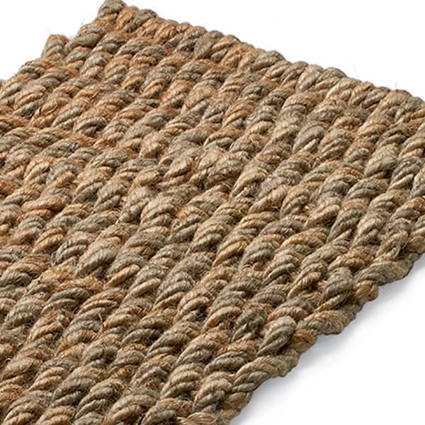 30 in. x 17 in. Beige Natural Jute Indoor/Outdoor Doormat Entry Rug