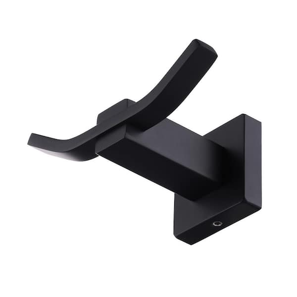 Wall Mount Stainless Steel Double J-Hook Robe/Towel Hook for Bathroom in Matte Black