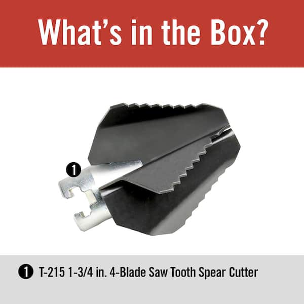 T-215 1-3/4 in. 4 Blade Spade Cutter Drain Cleaning Cable Attachment, Fits 3/8 in. Inner Core & 5/8 in. Sectional Cables