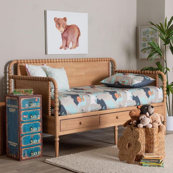 Lucera Beech Brown Twin Daybed with Drawers