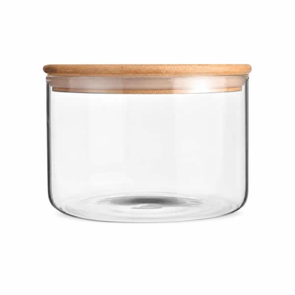 130 fl. oz. Clear Glass Trifle Bowl with Airtight Bamboo Lid for Desserts and Salads Dessert Sets