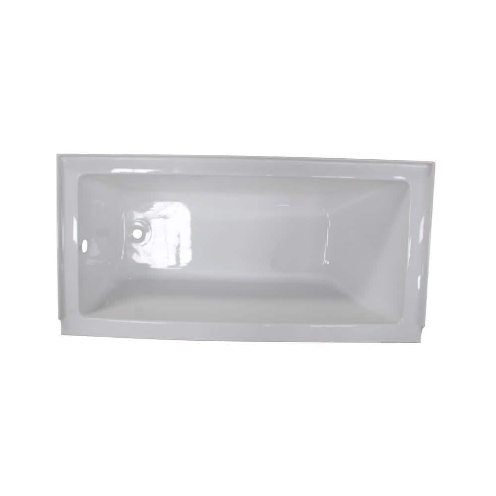 Calli 5 ft. Acrylic Rectangular Drop-in Left-Hand Drain Bathtub in White