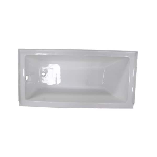 Aqua Eden Calli 5 ft. Acrylic Rectangular Drop-in Left-Hand Drain Bathtub in White