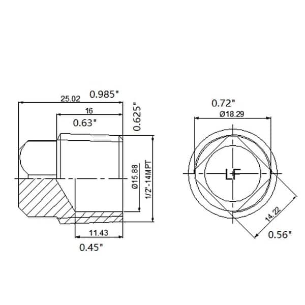 1/2 in. MIP Brass Plug Fitting