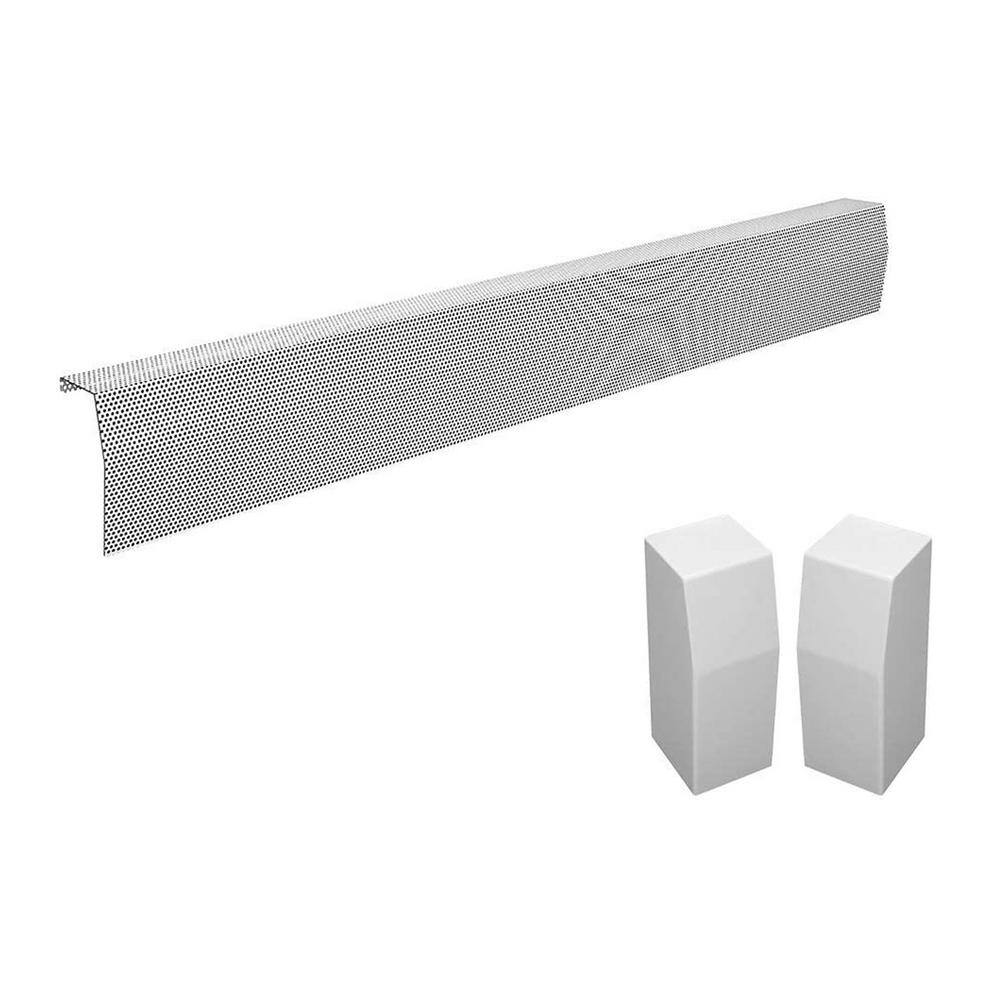 Premium Series 6 ft. Galvanized Steel Easy Slip-On Baseboard Heater Cover, Left and Right Endcaps [1] Cover, [2] Endcaps