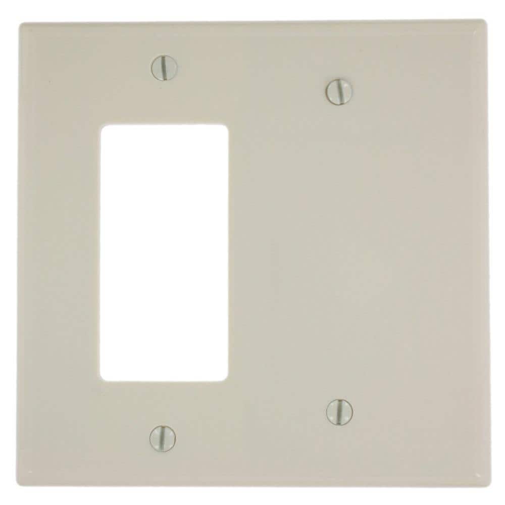 Leviton Almond 2-Gang 1-Toggle/1-Blank Wall Plate (1-Pack) 80608-T - The  Home Depot