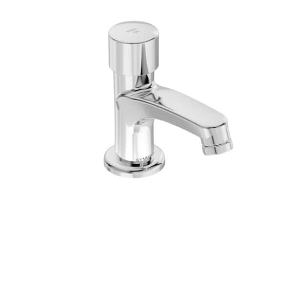 Symmons SCOT Single-Handle Single Hole Metering Bathroom Faucet with Vandal Resistance and Aerator in Chrome