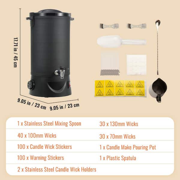 VEVOR 10L Wax Melter for Candle Making, Extra Large Electric Wax