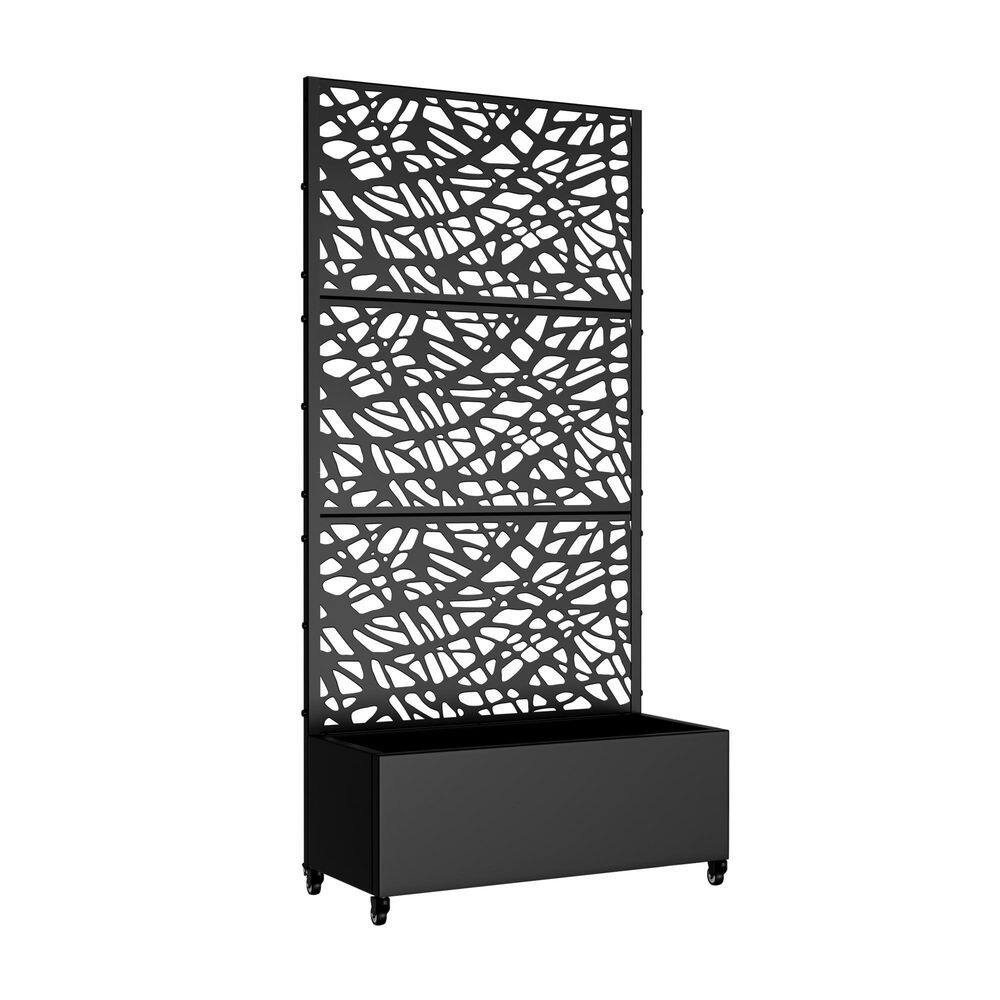 73 in. H x 35 in. W Black Metal Rectangle Wall Planter Box with Trellis for Climbing Plants price history on PriceWatchPro