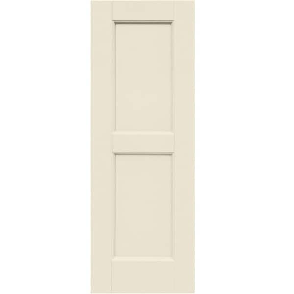 Winworks Wood Composite 12 in. x 34 in. Contemporary Flat Panel Shutters Pair #651 Primed/Paintable
