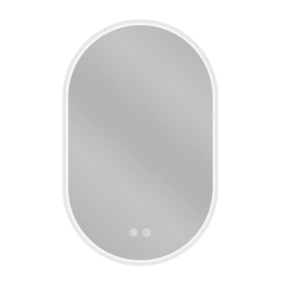 NTQ 24 in. W x 36 in. H Large Oval Frameless Backlit Wall Mounted ...