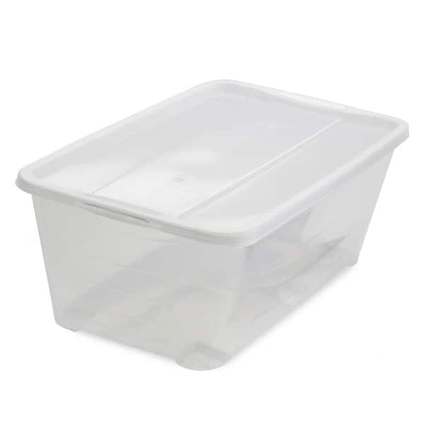 Multi Pack Large Clear Plastic Storage Bins with Lids, Stackable
