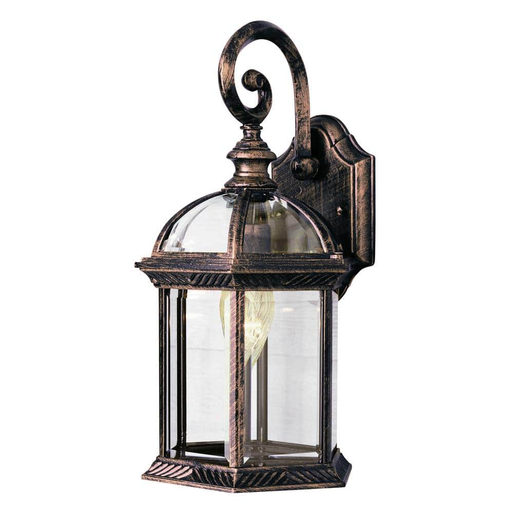 UPC 736916547086 product image for Wentworth 1-Light Small Black Copper Outdoor Wall Light Fixture with Clear Glass | upcitemdb.com