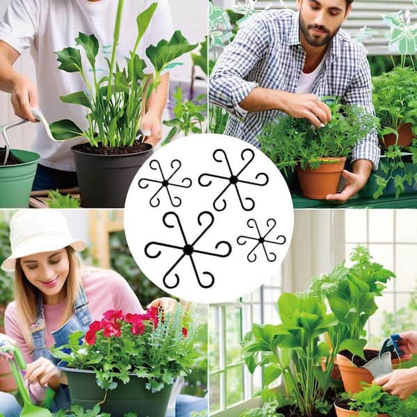 N/A 4-Pack Reusable Plant Support Stakes in Black, Various Sizes