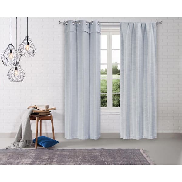 Home Maison Fay Powder Blue Polyester, Powder Blue Curtains