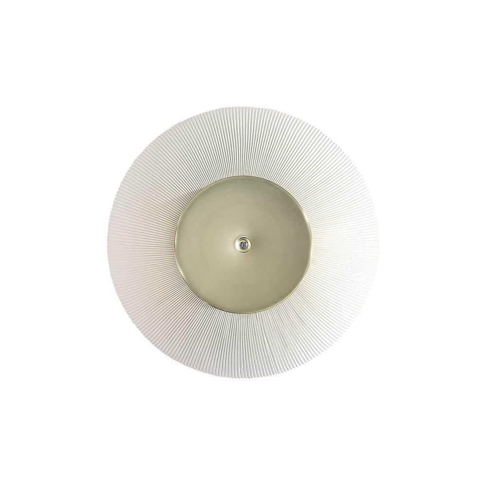 Cream Round Coffee Table with Faux Marble Top and Gold Base