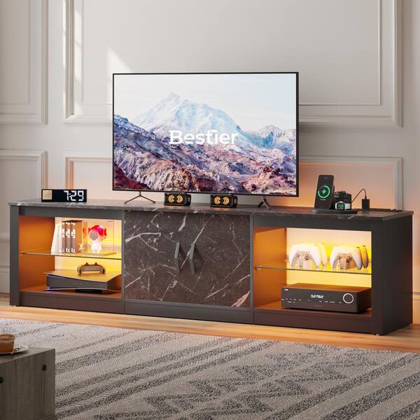 LED TV Stand for 75 inch TV, Modern Television Table Center Media Console with Drawer & Storage LED TV Stand for 75 inch TV, Modern Television Table Center Media Console with Drawer & Storage