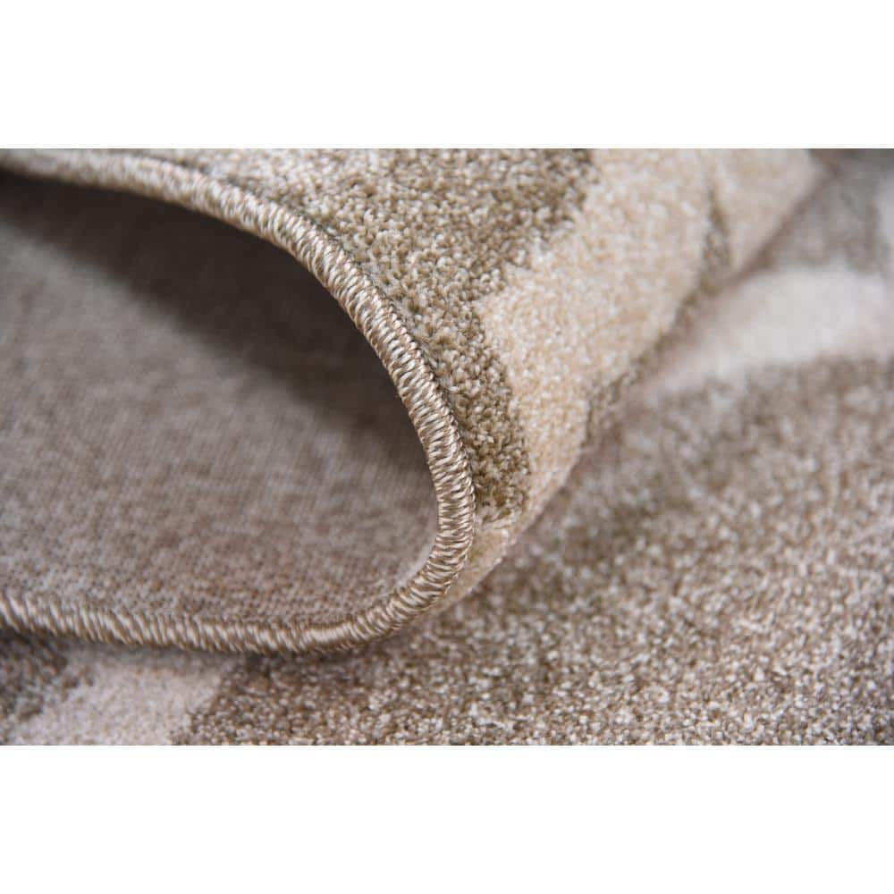 Light Brown Trellis 8'x11' Easy-Care Synthetic Area Rug