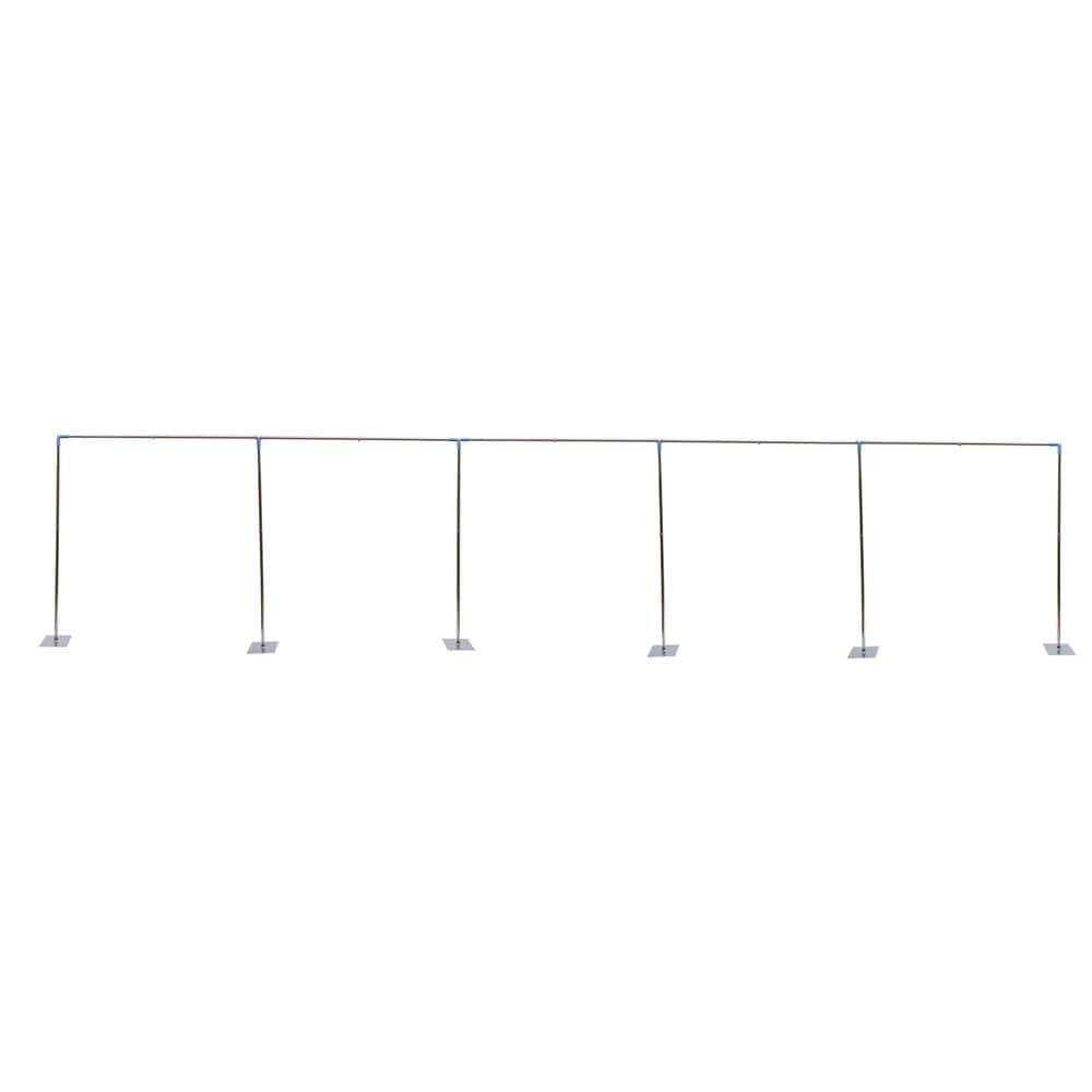 118.2 in. x 118.2 in. Heavy-Duty Wedding Backdrop Stand Kit with Metal  Steel Base Arbor